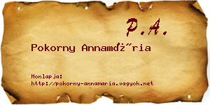 Pokorny Annamária névjegykártya