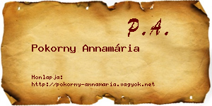 Pokorny Annamária névjegykártya